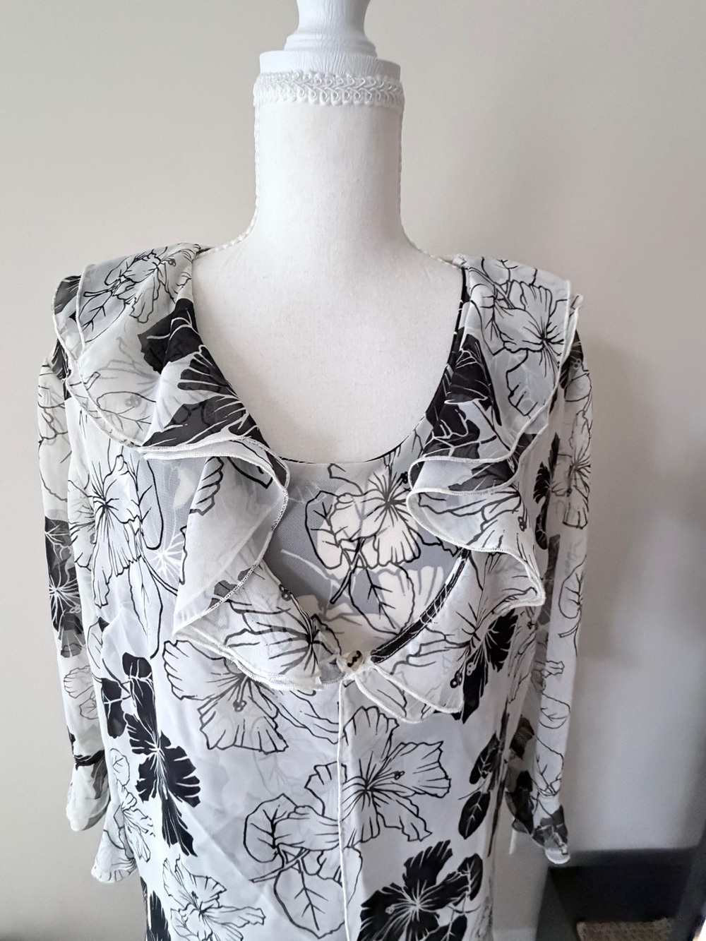 Dana Kay 2-Piece Tropical Floral Dress & RuffleSet - Size 12 (Fits Small) - Picture 8 of 9